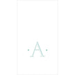 Caspari Antique Robin's Egg Single Initial Guest Towel Napkins - 24 Per Box