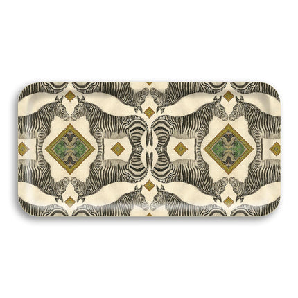 Avenida Zebra Rectangular Birchwood Tray