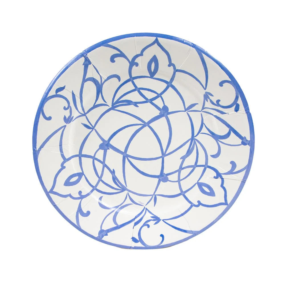 Caspari Algarve Ceramic Blue Paper Dinner Plates