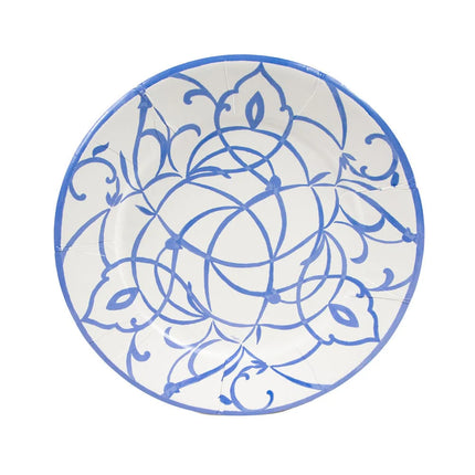 Caspari Algarve Ceramic Blue Paper Dinner Plates