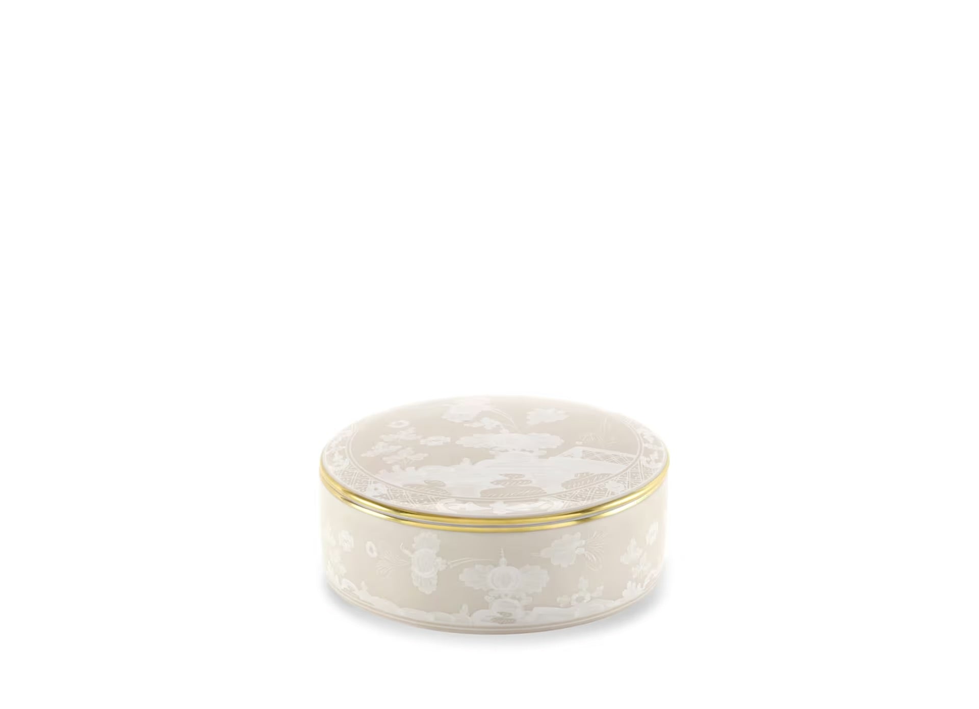Ginori Oriente Italiano Round Box with Cover - Meringa