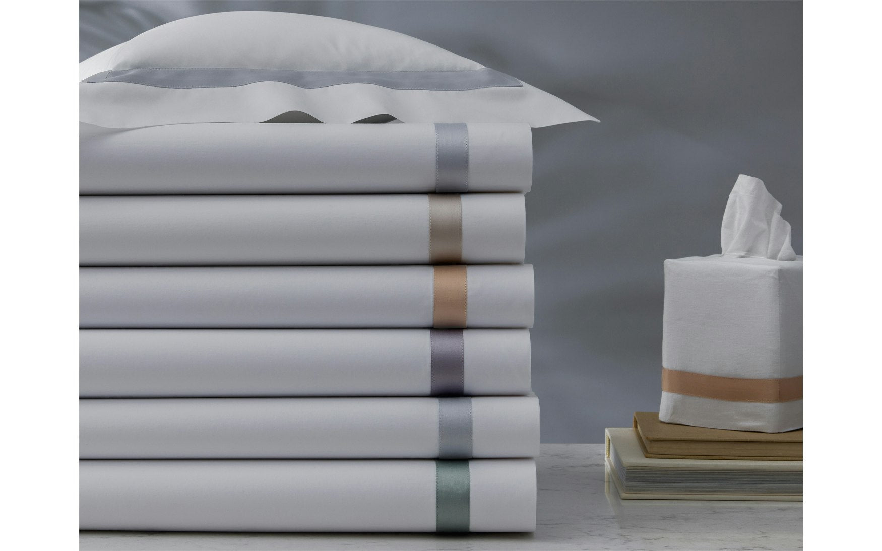 Matouk Lowell Pillow Case Pair - Dune