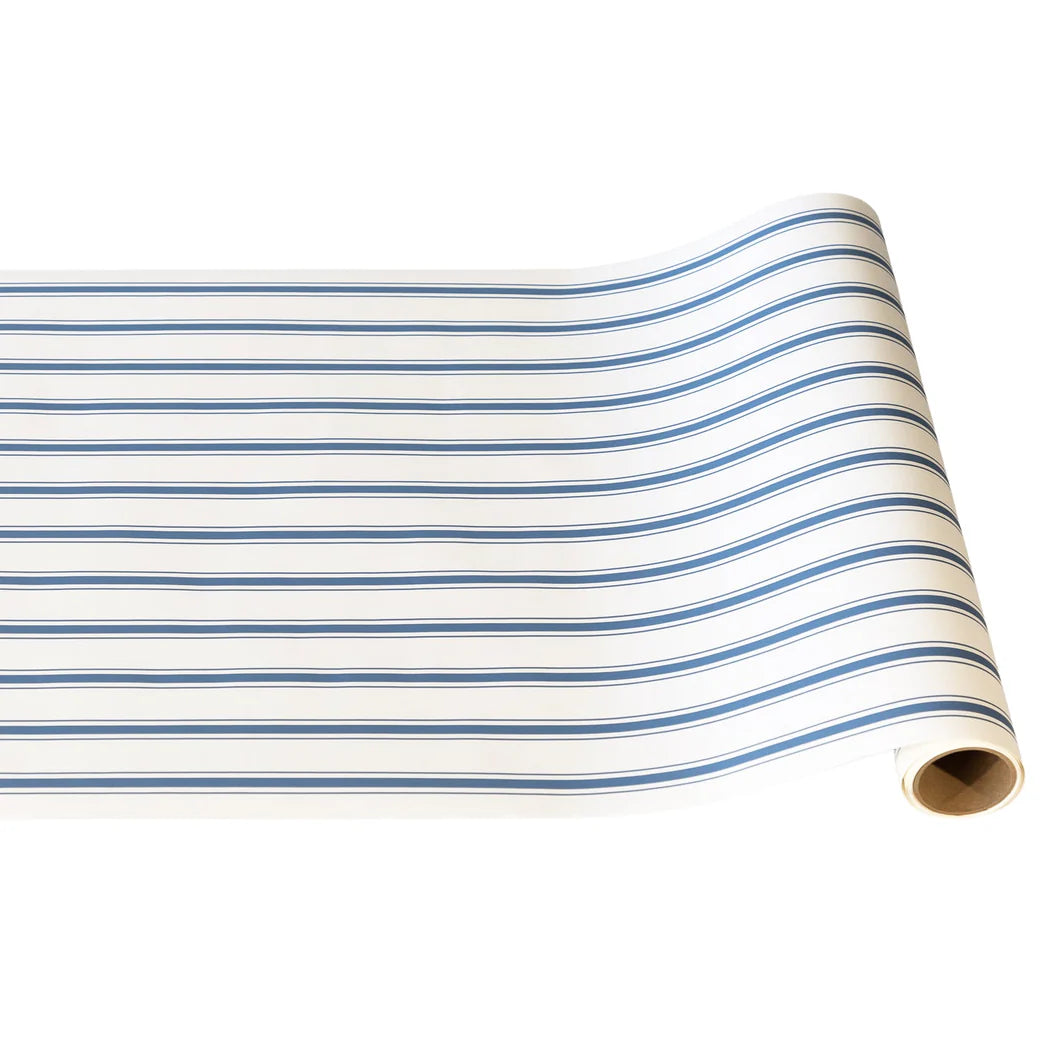 Hester & Cook Cornflower Blue Linen Stripe Table Runner