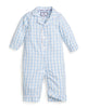 Petite Plume Baby Twill Classic Romper - Light Blue Gingham