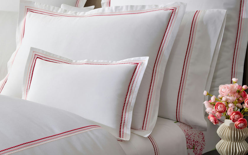 Matouk Amara Triple Pearl Flat Sheet - White