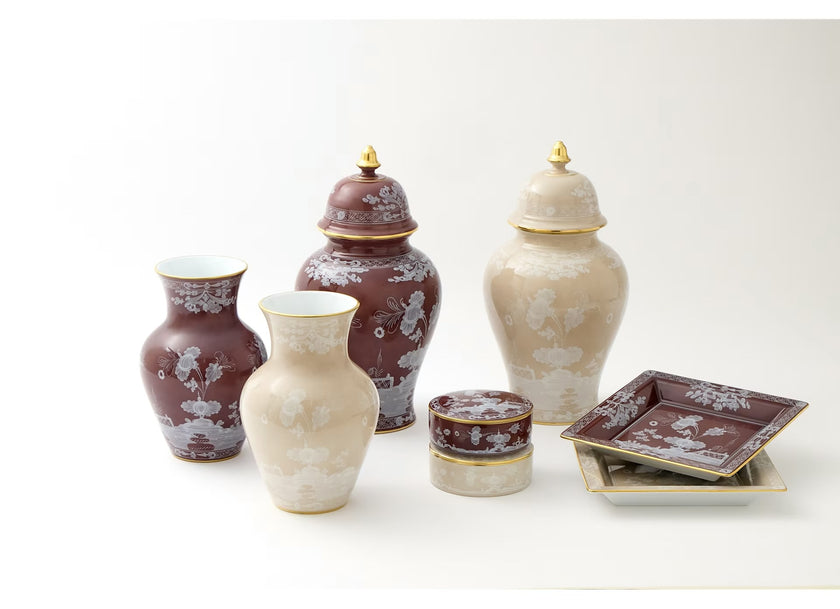 Ginori Oriente Italiano Round Box with Cover - Castagna