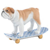 Herend Decorative Skateboarding Bulldog - Blue