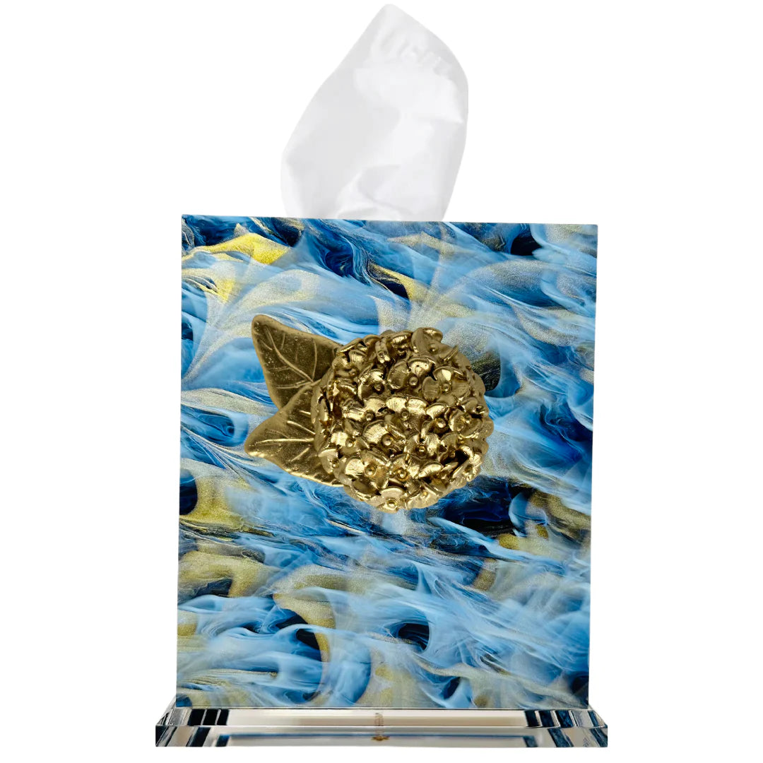 Southern Tribute Hydrangea Tissue Box Cover - Blue