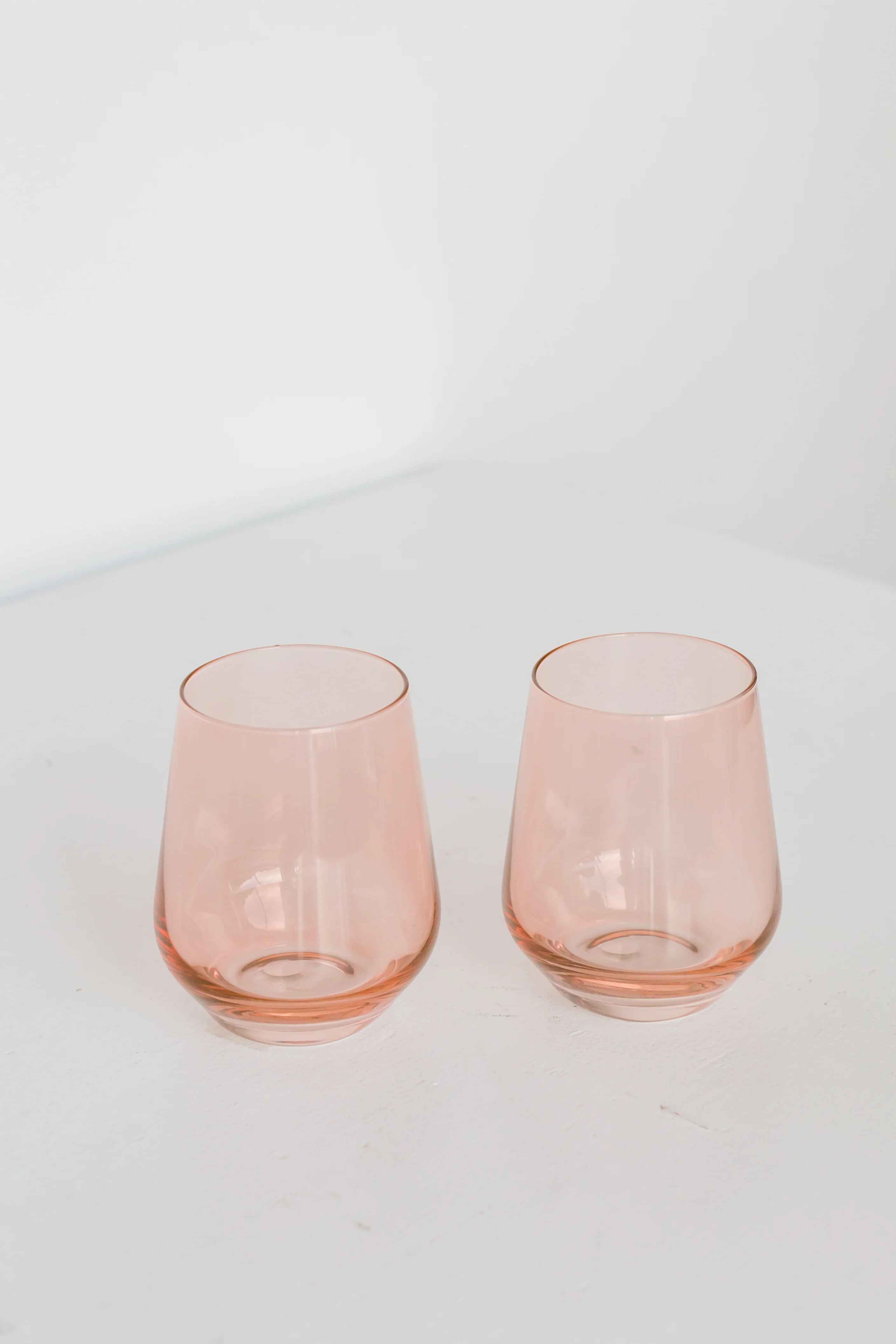 Estelle Stemless Wine Glasses - Blush