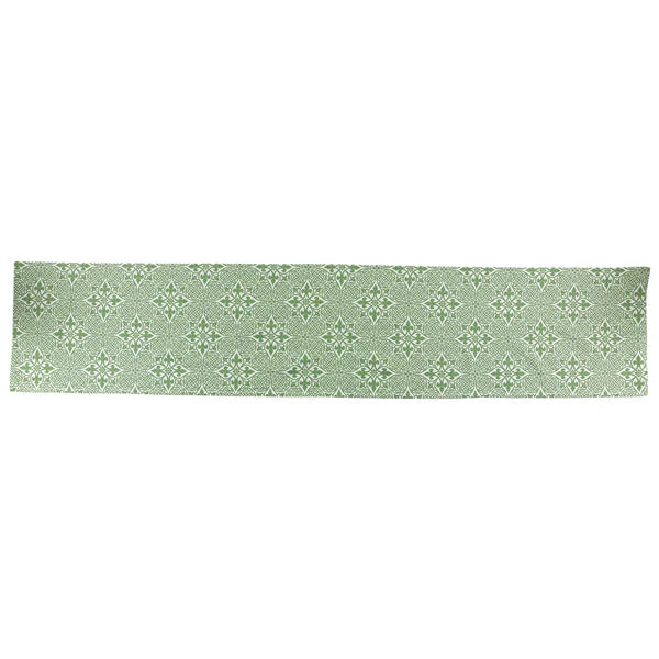 Vietri Damask Table Runner - Green
