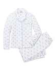 Petite Plume Women’s Long Pima Pajama Set - Something Blue Bows