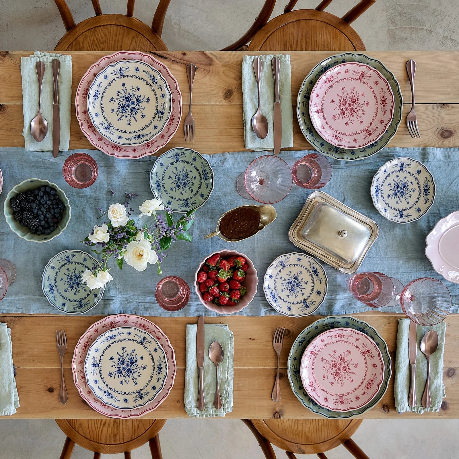 Costa Nova Vila Dinner Plate - Olive/Blue