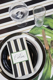 Hester & Cook Black & Gold Awning Stripe Paper Guest Napkins