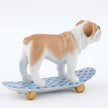 Herend Decorative Skateboarding Bulldog - Blue