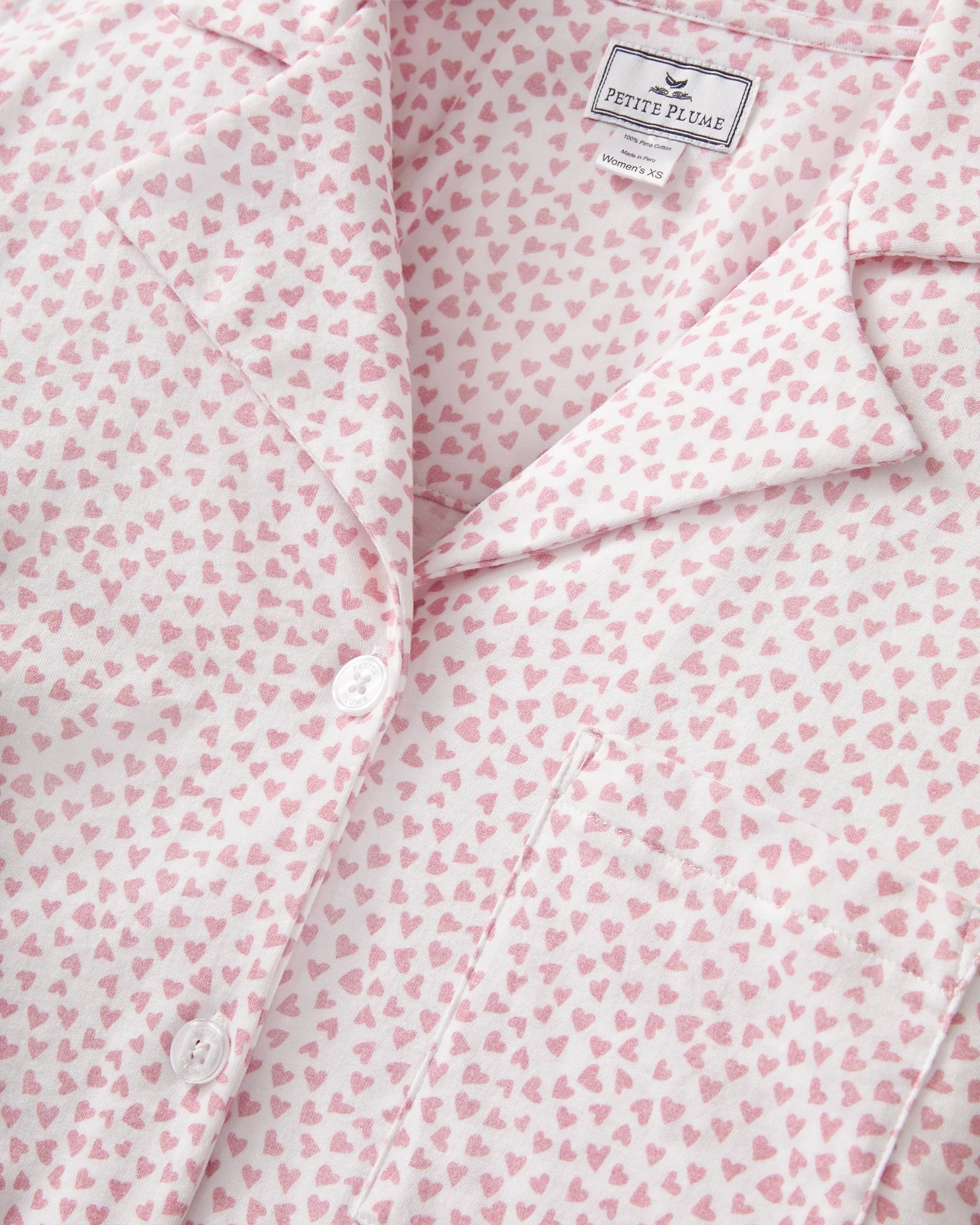 Petite Plume Olivia Wide Leg Pima Pajama Set - Sweethearts