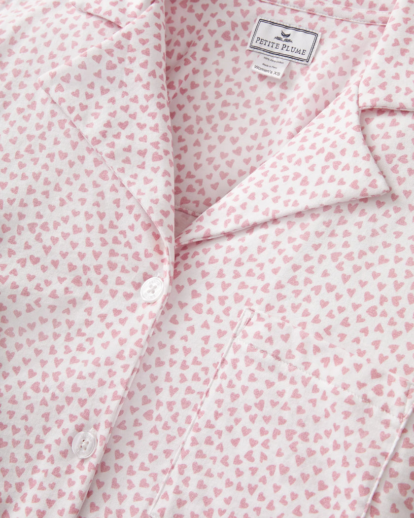 Petite Plume Olivia Wide Leg Pima Pajama Set - Sweethearts