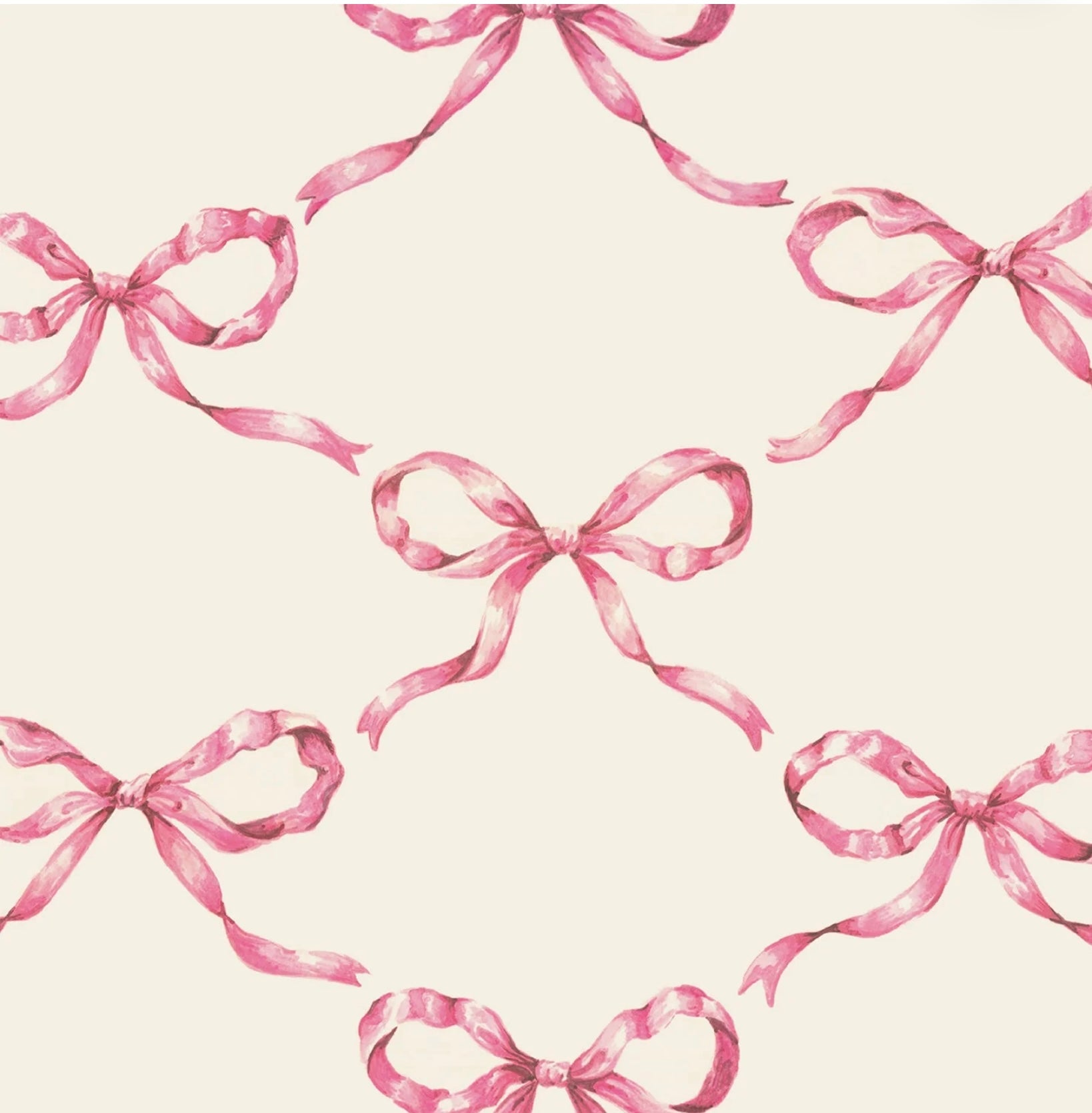 Hester & Cook Pink Bow Lattice Cocktail Napkins