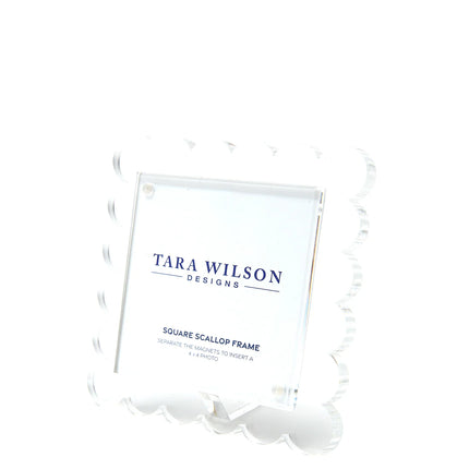 Tara Wilson Designs Acrylic Beveled Square Scallop Frame - Clear