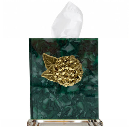 Southern Tribute Hydrangea Tissue Box Cover - Emerald