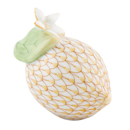 Herend Decorative Lemon with Blossom - Butterscotch
