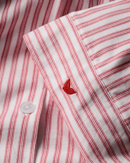 Petite Plume Olivia Wide Leg Pima Pajama Set - Antique Red Ticking