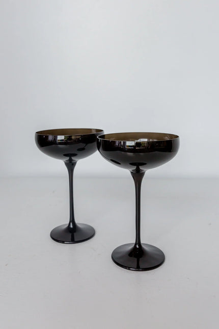 Estelle Colored Champagne Coupe - Black Onyx
