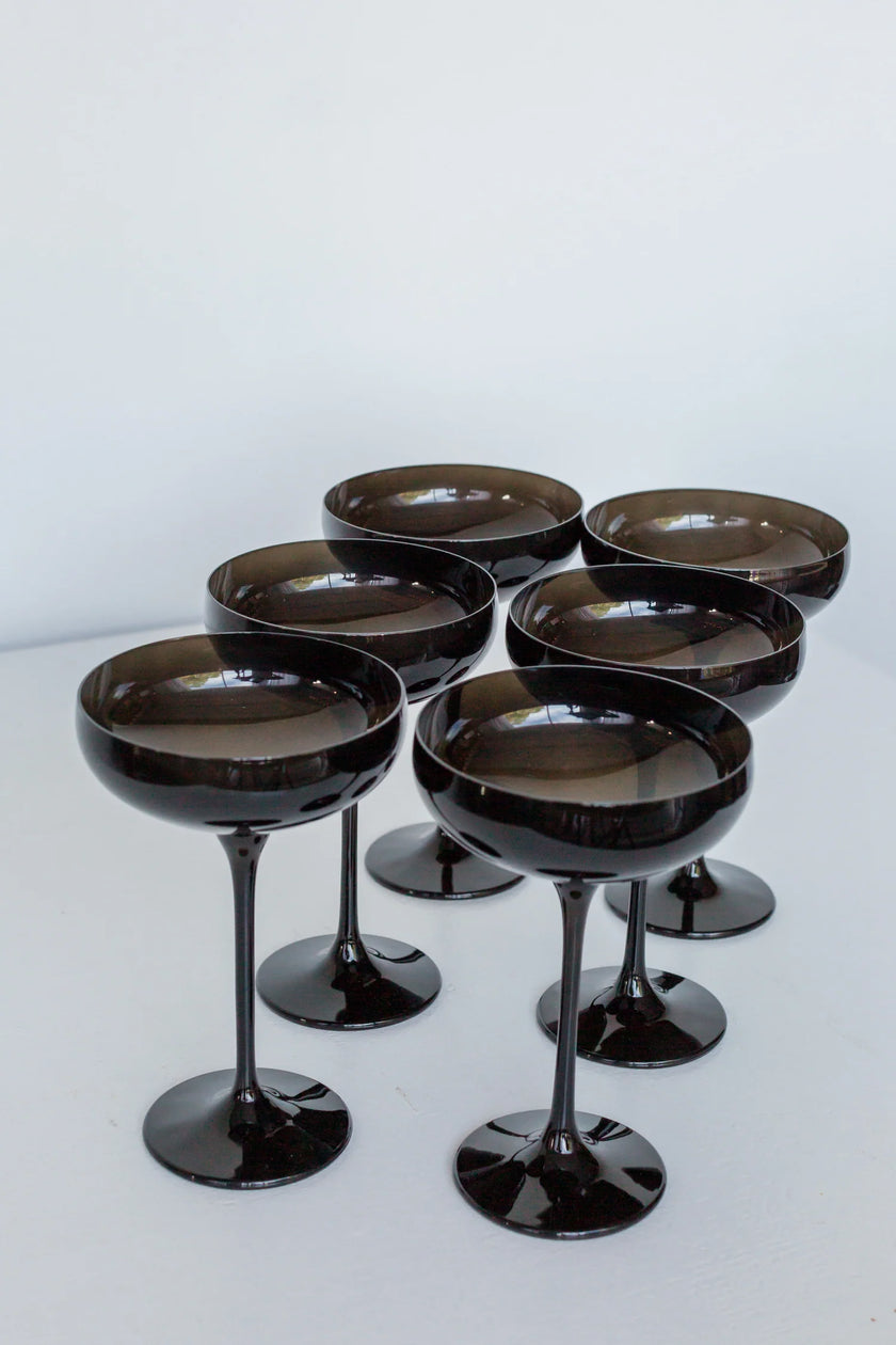 Estelle Colored Champagne Coupe - Black Onyx