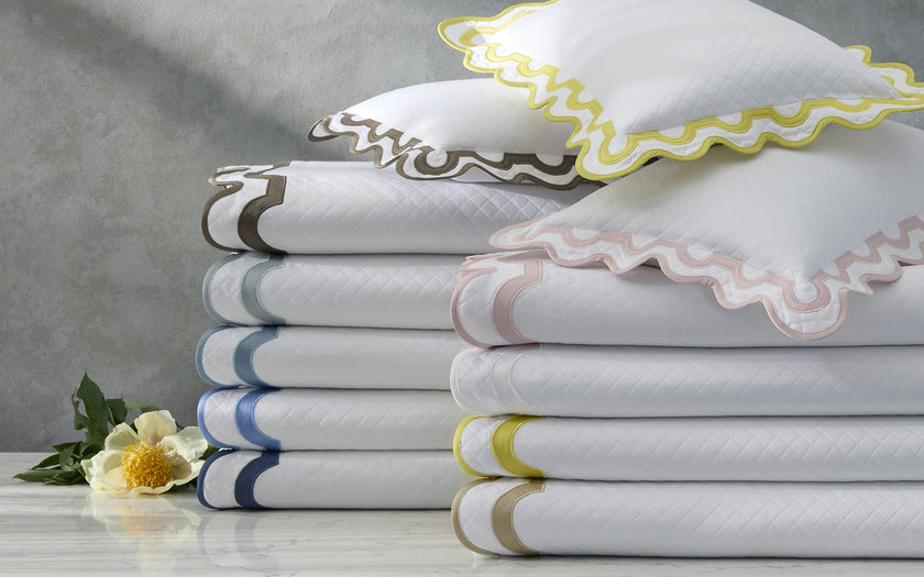 Matouk Mirasol Matelasse Coverlet - Hazy Blue