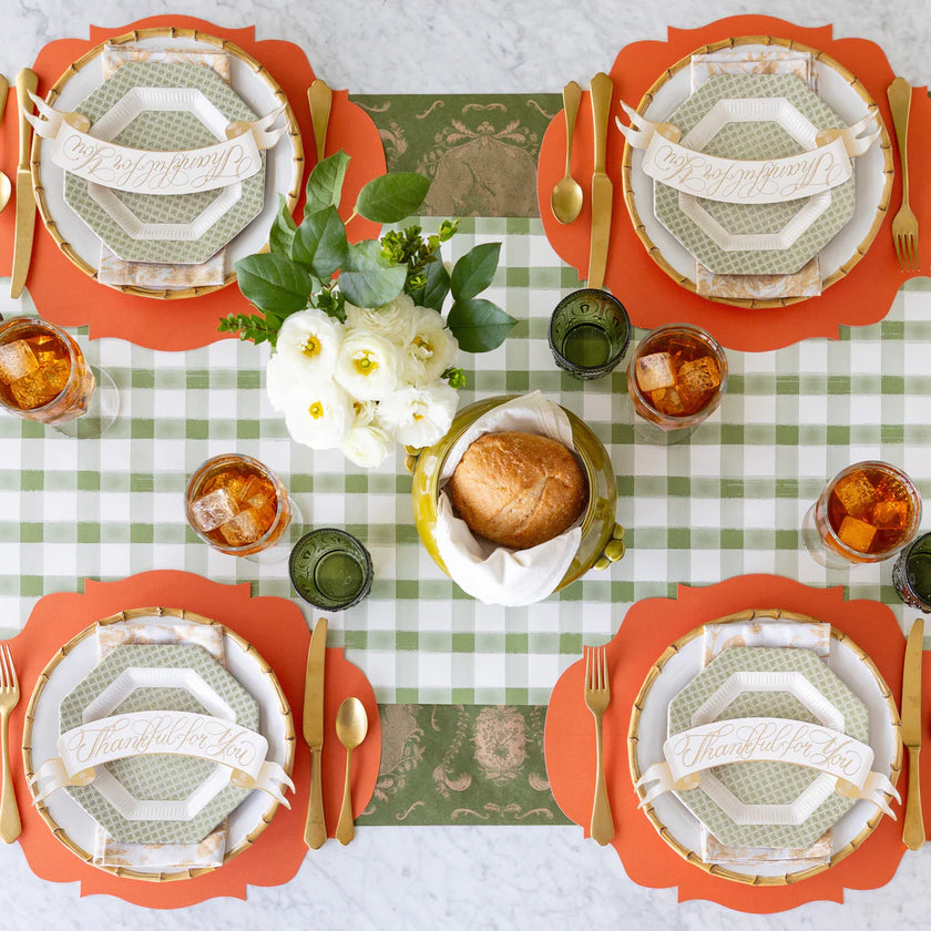 Hester & Cook Die-Cut French Frame Placemat - Orange