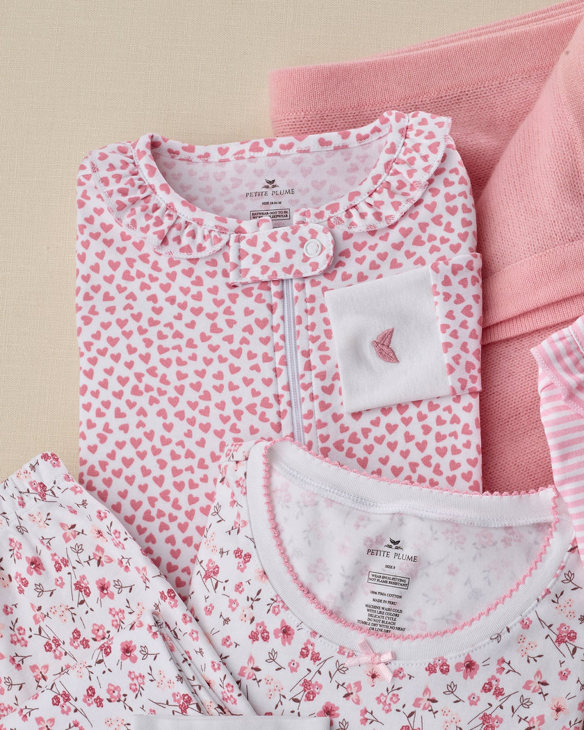 Petite Plume Baby Pima Ruffle Collar Romper - Sweethearts