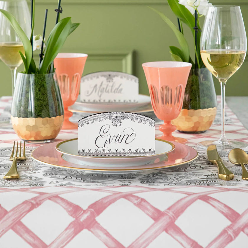 Hester & Cook Lattice Paper Stripe Runner - Pink