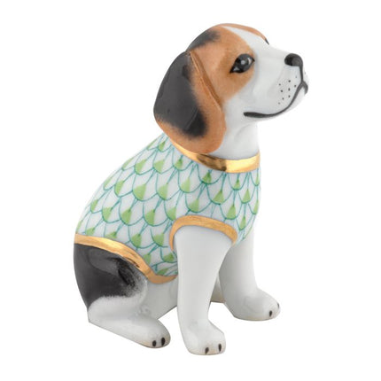 Herend Decorative Beagle Puppy with Sweater - Key Lime