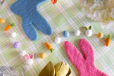 Hester & Cook Felt Bunny Placemat - Cornflower Blue