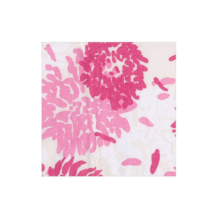 Caspari Chrysanthemum Paper Cocktail Napkins - Raspberry