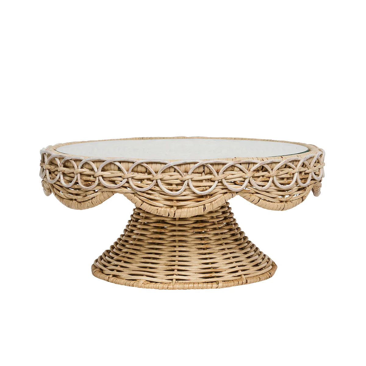 Juliska Provence Rattan Cake Stand- Whitewash
