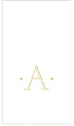 Caspari White Pearl Airlaid Single Initial Guest Towel Napkins - 24 Per Box