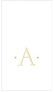 Caspari White Pearl Airlaid Single Initial Guest Towel Napkins - 24 Per Box