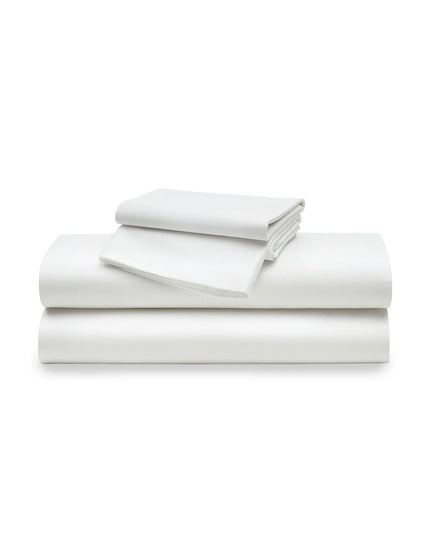 Petite Plume Luxe Sateen Cotton Bed Sheets - White