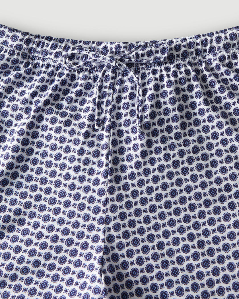 Petite Plume Olivia Short Pima Pajama Set - Navy Foulard