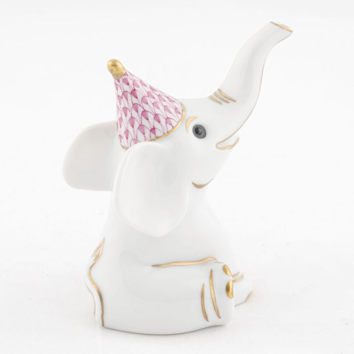 Herend Decorative Party Elephant - Raspberry