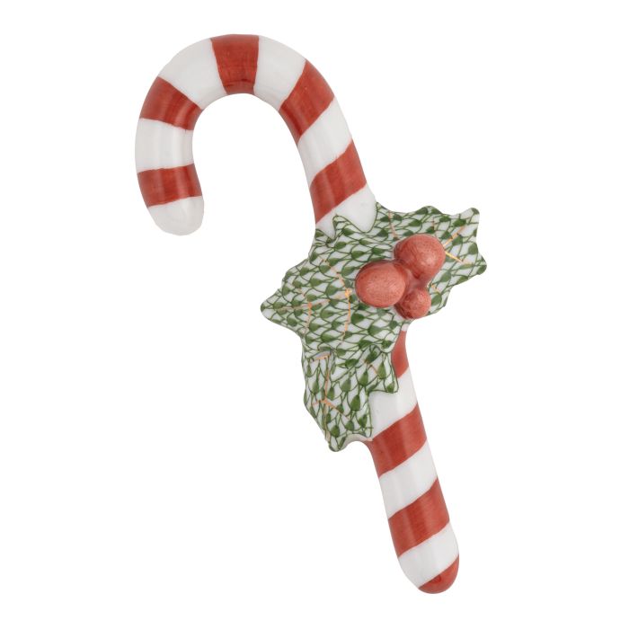 Herend Decorative Candy Cane - Forest Green