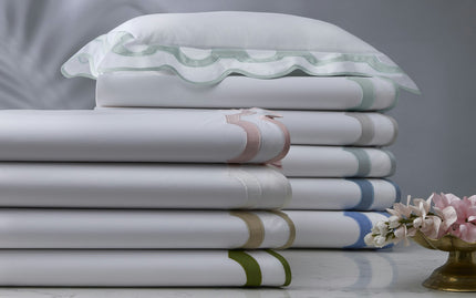 Matouk Mirasol Pillow Case Pair - Hazy Blue