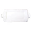 Vietri Lastra White Rectangular Handled Platter
