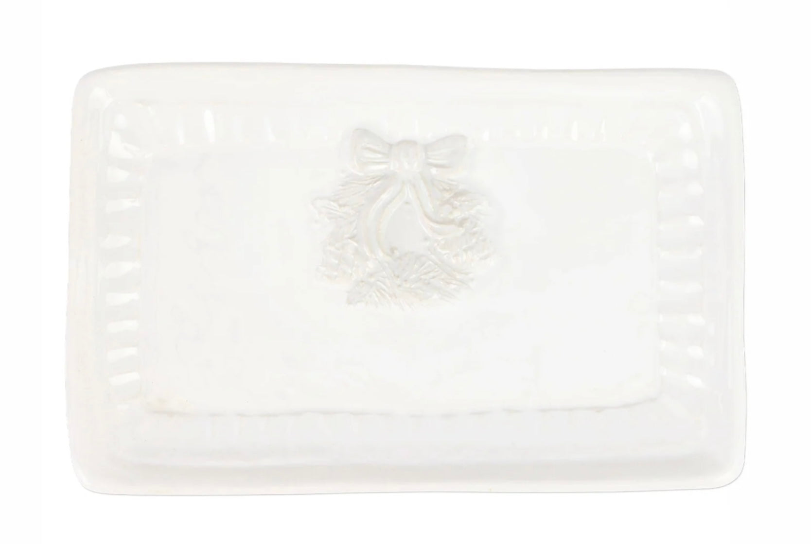 Vietri Pietra Natale Rectangular Wreath Tray