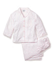 Petite Plume Olivia Wide Leg Pima Pajama Set - Pink Stripe