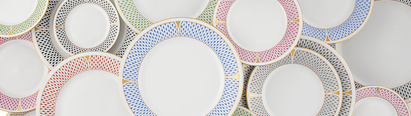 Herend Art Deco Dessert Plate - Blue