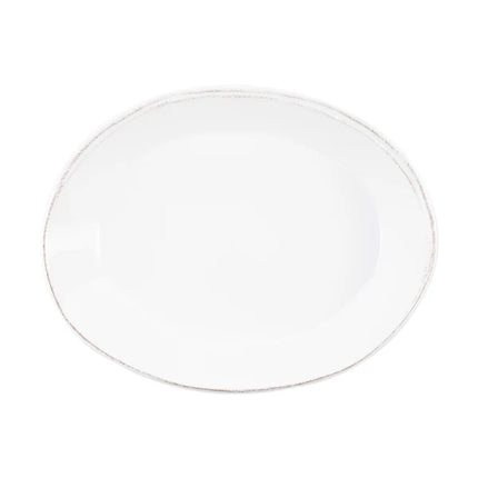 Vietri Lastra Small Oval Baker - White