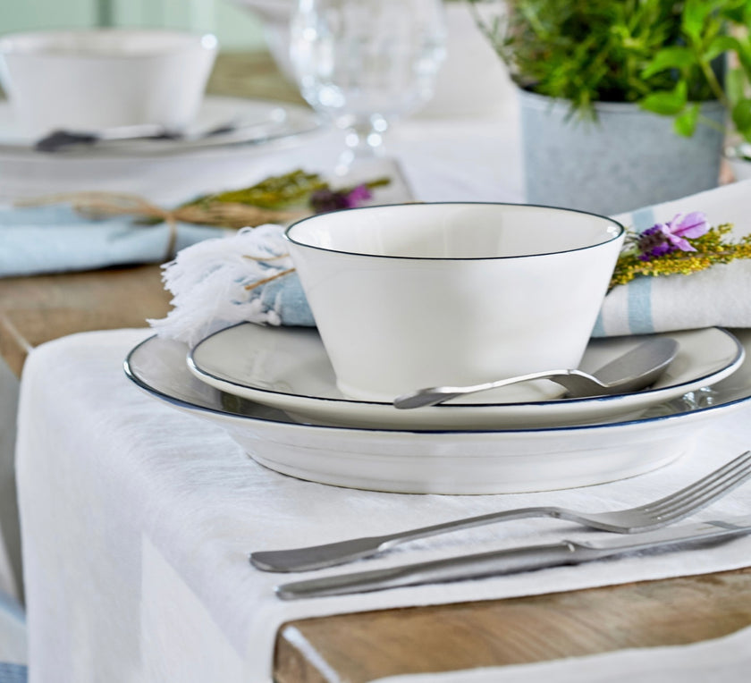 Costa Nova Beja Soup/Cereal Bowl - White/Blue