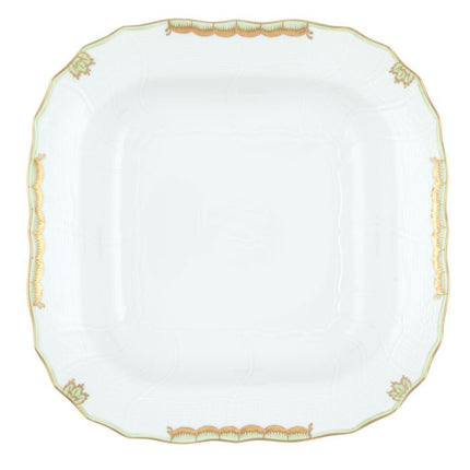 Herend Princess Victoria Square Fruit Dish - Green