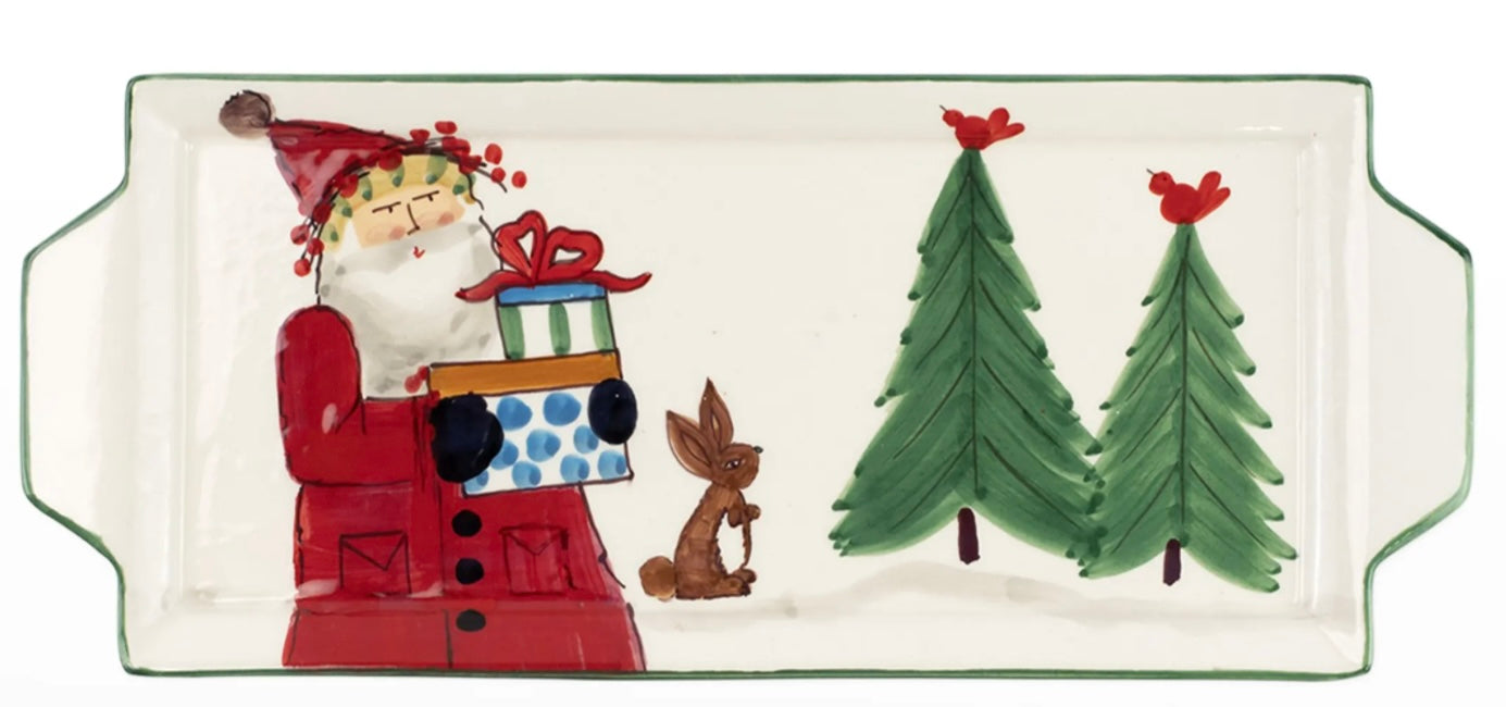 Vietri Old St. Nick Rectangular Handled Platter